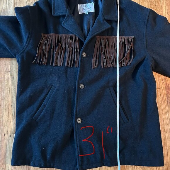 Rad vintage wool coat with suede fringe - Picture 5 of 5